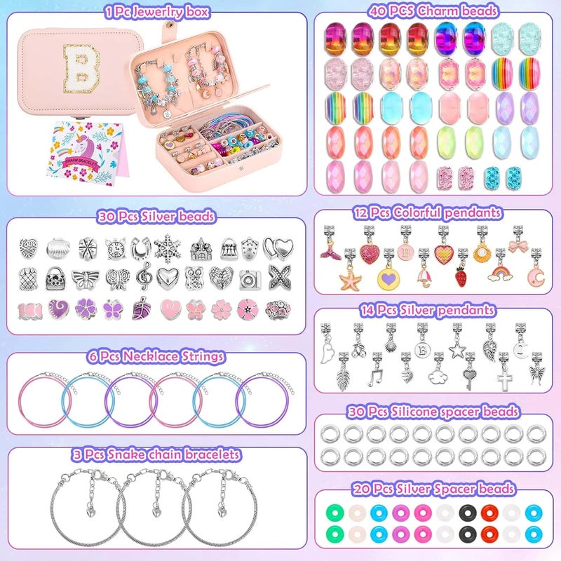 Billbotk Charm Bracelet Making Kit with Jewelry Box Charm Beads for Jewelry Making DIY Bracelet Craft Kit for Birthday Gifts Valentine Christmas - Image 2